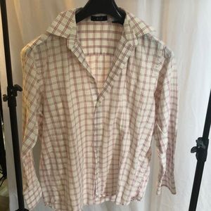 Pink and white button up